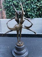 bronzen sculptuur 2 vrouwen dansers art, Ophalen of Verzenden
