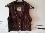 Gilet, leer, maat 42, Kleding | Dames, Bodywarmers, Ophalen of Verzenden, Zo goed als nieuw, Maat 42/44 (L), Bruin