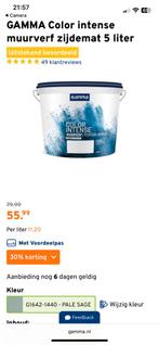 Muurverf zijde mat groen, 5 tot 10 liter, Nieuw, Ophalen of Verzenden, Verf