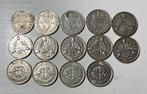 Engeland - 14 zilveren munten - Three Pence, Ophalen of Verzenden, Buitenland, Munten