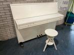 Witte piano met kruk, Muziek en Instrumenten, Ophalen, Gebruikt, Wit, Piano