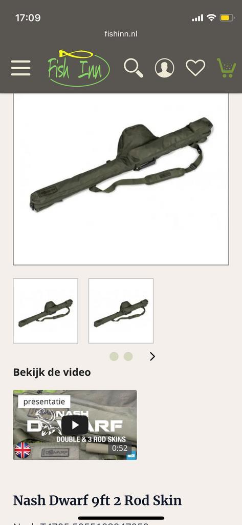 Splinternieuw Nash dwarf foudraal 9ft, Watersport en Boten, Hengelsport | Karpervissen, Nieuw, Overige typen, Ophalen of Verzenden