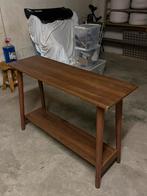 Scandinavische Notenhouten Bijzettafel, Ophalen, Gebruikt, 100 tot 150 cm, Overige houtsoorten