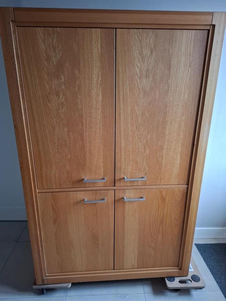 Massief eiken kast geolied (evt. in eigen kleur te oliën), Huis en Inrichting, Kasten | Boekenkasten, Gebruikt, 100 tot 150 cm