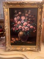 Prachtige olieverf bloemen schilderij, Antiek en Kunst, Kunst | Schilderijen | Klassiek, Ophalen of Verzenden