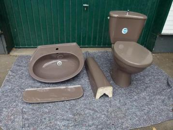 vintage wastafel lavabo - zuil - wc - aflegbord 70er beschikbaar voor biedingen