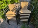 12 stuks Gevlochten tuinstoelen, Tuin en Terras, Tuinstoelen, Ophalen, Gebruikt, Kunststof, Stapelbaar