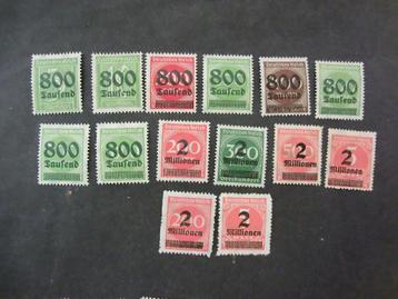 Duitse Rijk serie 301-312 Ongestempeld. Incl. 309B en 312B beschikbaar voor biedingen
