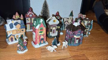 Kerstdorp Figuren, Huisjes, Schaapjes & Lichtjes beschikbaar voor biedingen