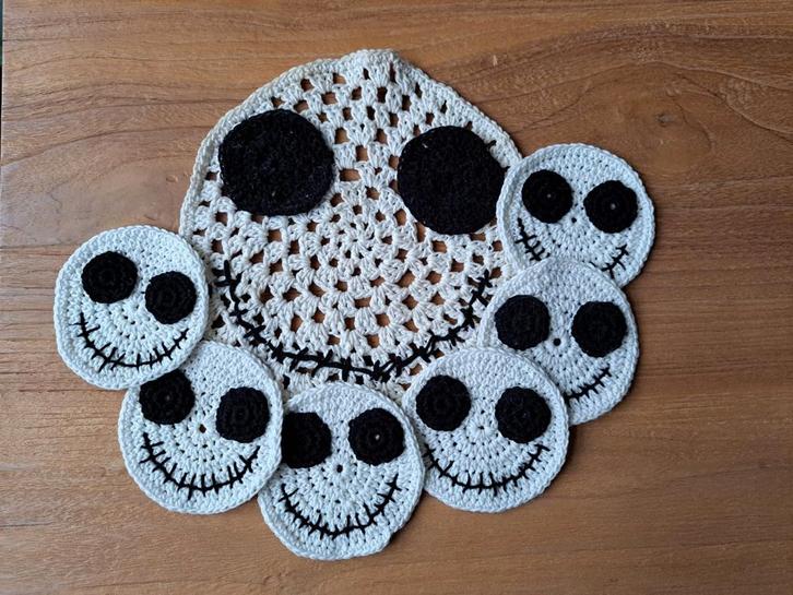 Jack Skellington Onderzetters Nightmare before christmas, Hobby en Vrije tijd, Breien en Haken, Nieuw, Haken, Overige typen, Ophalen of Verzenden