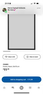 Zwarte fotolijst 50x70cm ikea fiskbo, 50 tot 75 cm, Ophalen of Verzenden, Zo goed als nieuw, Minder dan 50 cm