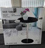 Glazen bijzettafel - nieuw in doos, Huis en Inrichting, Tafels | Bijzettafels, 45 tot 60 cm, Minder dan 55 cm, Rond, Nieuw