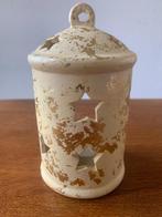 Lantaarn / Waxinelichthouder Beige/Goud Keramiek Nieuw, Overige materialen, Beige, Nieuw, Ophalen of Verzenden