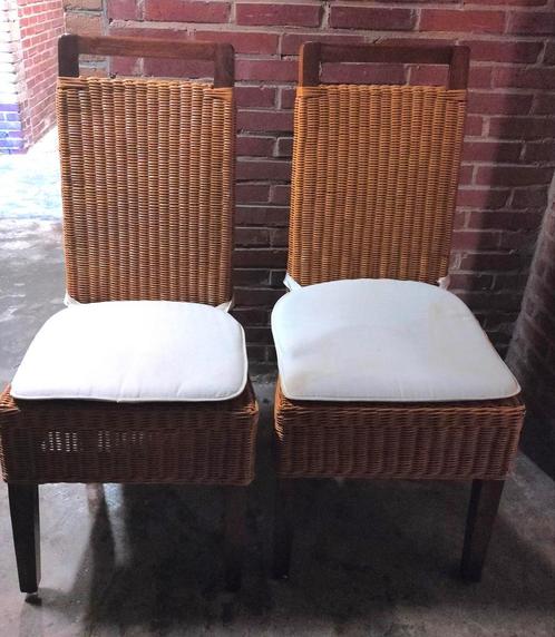 Rotan Eetkamerstoelen - Set van Zes, Huis en Inrichting, Stoelen, Zo goed als nieuw, Vijf, Zes of meer stoelen, Hout, Riet of Rotan