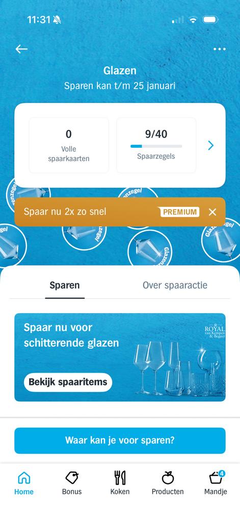 Spaarzegels glazen AH (GEZOCHT), Albert Heijn, Ophalen