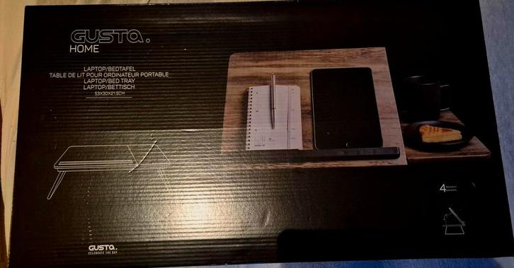 Gusta Home Laptop/Bedtafel - Nieuw in doos!, Computers en Software, Laptoptafels, Nieuw, Ophalen of Verzenden