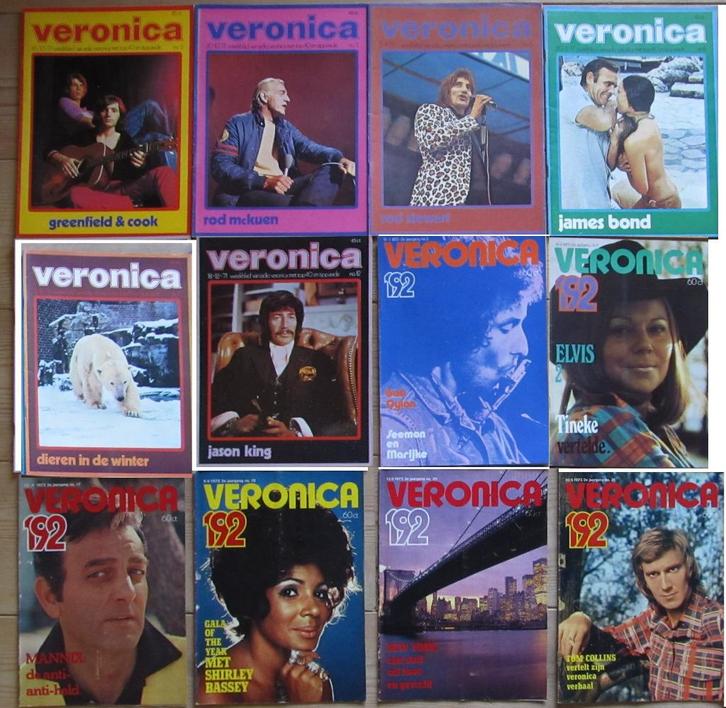 34 Veronica bladen uit de periode 1971-1973, Verzamelen, Tijdschriften, Kranten en Knipsels, Tijdschrift, Nederland, 1960 tot 1980