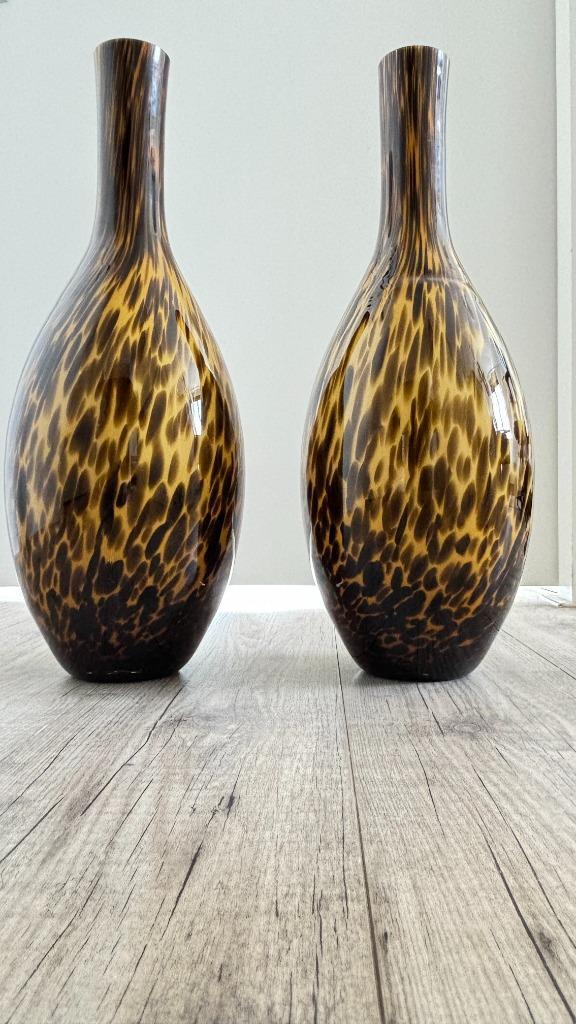 Twee glazen Ummi vazen hoog 53 cm, Huis en Inrichting, Woonaccessoires | Vazen, Zo goed als nieuw, 50 tot 75 cm, Glas, Ophalen