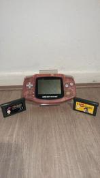 Nintendo Gameboy Advance Pink Transparant + 2 spellen, Spelcomputers en Games, Verzenden, Zo goed als nieuw, Game Boy Advance