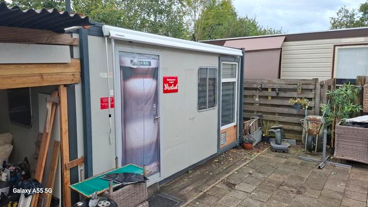 Mobiel Kantoor/opslag unit, Doe-het-zelf en Verbouw, Bouwketen en Schaftketen, Gebruikt, Ophalen