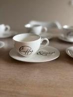 Riviera Maison Coffee & Cookies kop en schotel set 6x, Huis en Inrichting, Keuken | Servies, Ophalen, Zo goed als nieuw, Overige stijlen