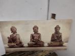 Canvas Schilderij - 3 Boeddha's - 40x80 cm, Ophalen, Overige materialen, Zo goed als nieuw, 75 tot 100 cm
