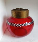 oude rozensteker rozenbowl rood glas, Ophalen of Verzenden