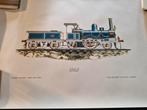 10 vintage locomotief print 1964 Bergamo Italië italy, Ophalen, Nieuw, Trein, Kaart of Prent