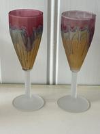 Gekleurde opaline glazen, stijl Art Noveau, Ophalen of Verzenden