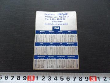 sticker Kalender 1984 EHV Cafelaria UNIQUE Pastoor van Asple beschikbaar voor biedingen