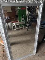 Brocante Spiegel met Zilveren Lijst, Gebruikt, 100 tot 150 cm, Ophalen of Verzenden, Rechthoekig