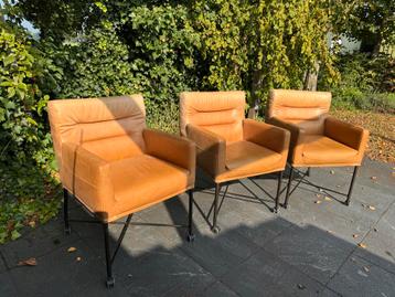 Cognac leren eetkamerstoelen - set van 6 beschikbaar voor biedingen