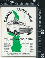 Sticker: Natuurwacht Limburg - Dieren Ambulance - Opel, Verzamelen, Ophalen of Verzenden, Zo goed als nieuw, Dier en Natuur