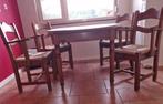 tafel en stoelen, Ophalen, Gebruikt, Eikenhout, 200 cm of meer
