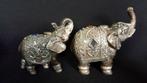 2 Beeldjes, Olifant KOE met KALF <> Symbool voor GELUK, Ophalen of Verzenden, Zo goed als nieuw, Dier