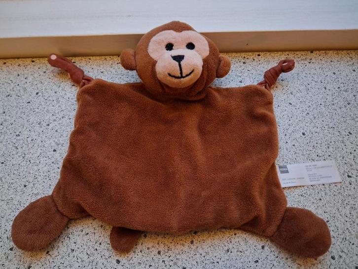Knuffeldoek aap of aapje van Hema bruin met stippen, Kinderen en Baby's, Speelgoed | Knuffels en Pluche, Zo goed als nieuw, Overige typen