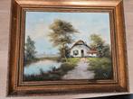 boerderij landschap schilder onbekend, Antiek en Kunst, Ophalen of Verzenden