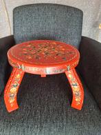 Houten krukje met Hindelooper schilderkunst, Ophalen of Verzenden, Gebruikt