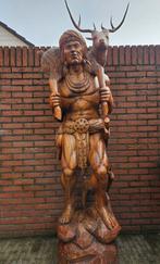 MASSIEF HOUTEN INDIANEN BEELD HOOGTE 225 CM VOOR MANCAVE, Antiek en Kunst, Ophalen