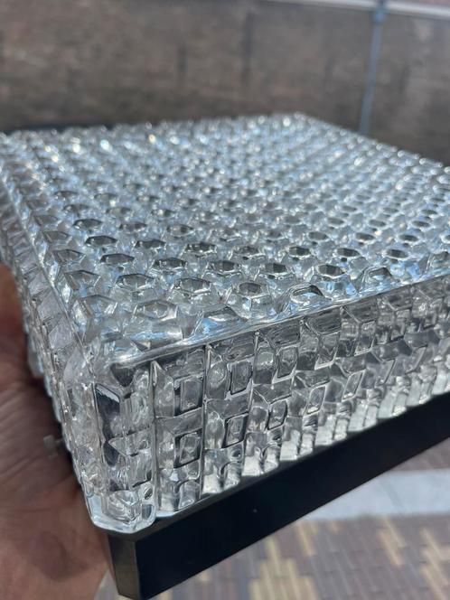 jaren’60 brutalistisch design NIKO plafondlamp bakeliet+glas, Huis en Inrichting, Lampen | Plafondlampen, Zo goed als nieuw, Glas