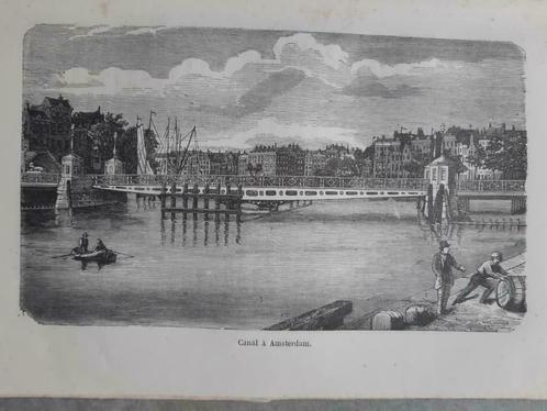 15 / Grachten van Amsterdam. Houtgravure uit 1884, Antiek en Kunst, Kunst | Etsen en Gravures, Ophalen of Verzenden