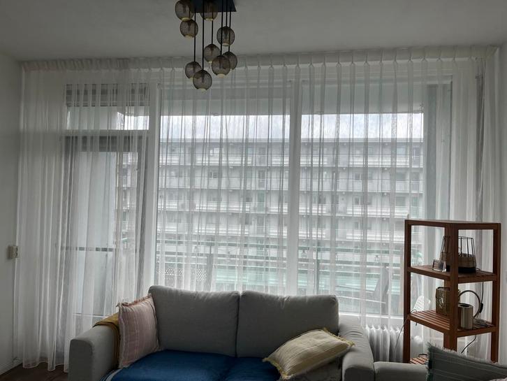 Witte Vitrage Gordijnen - Inbetween, Huis en Inrichting, Stoffering | Gordijnen en Lamellen, Zo goed als nieuw, 200 cm of meer