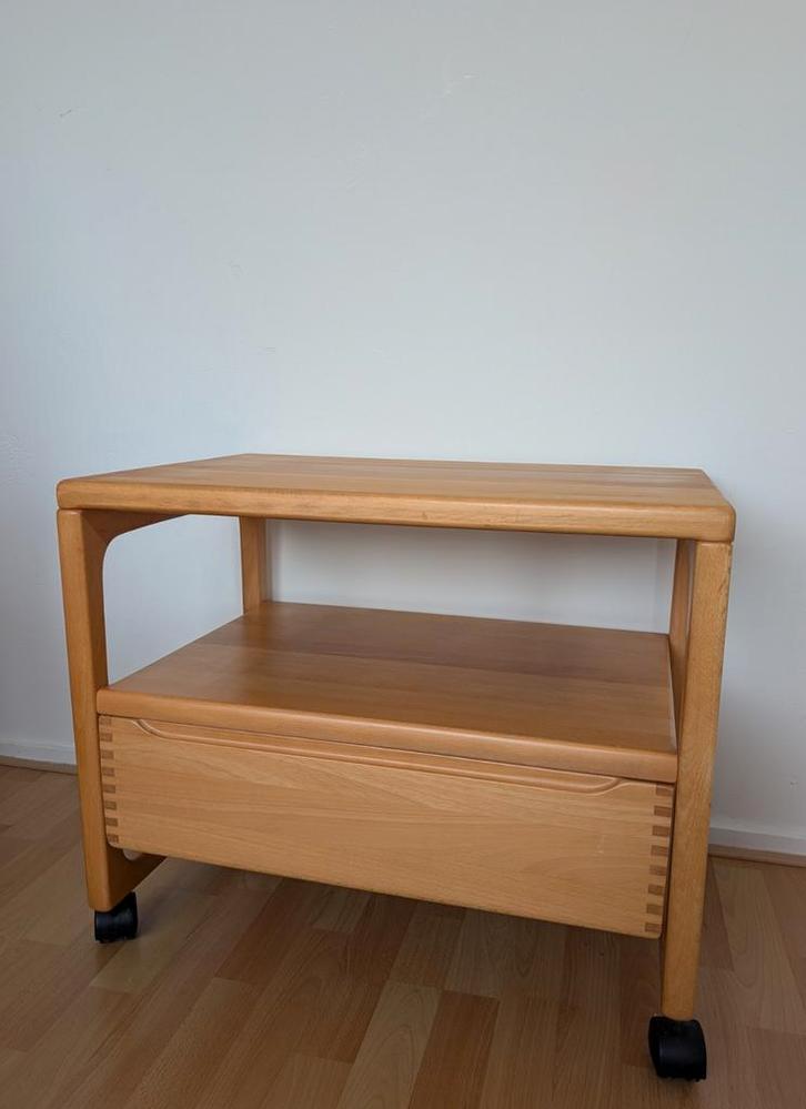 Brink Møbler ‘Pjedsted’ Eiken Trolley Deens Vintage, Huis en Inrichting, Tafels | Eettafels, 50 tot 100 cm, 50 tot 100 cm, Rechthoekig