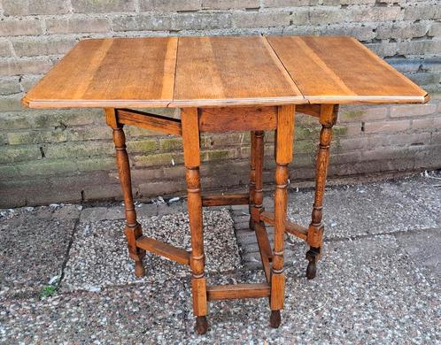 Tafel. ANTIQUE OAK DROP LEAF TABLE.  Ca 1900. 87/61/73 cm., Antiek en Kunst, Antiek | Meubels | Tafels, Ophalen