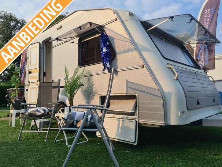 KIP GREY LINE SPECIAL 41 EKL BJ 1999 / VOORTENT, Caravans en Kamperen, Caravans, Bedrijf, 750 - 1000 kg, Overige, Kip, 2 aparte bedden