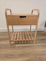 Bamboe Nachtkastje met Lade, Huis en Inrichting, Slaapkamer | Nachtkastjes, Ophalen, Minder dan 45 cm, Zo goed als nieuw, Minder dan 55 cm