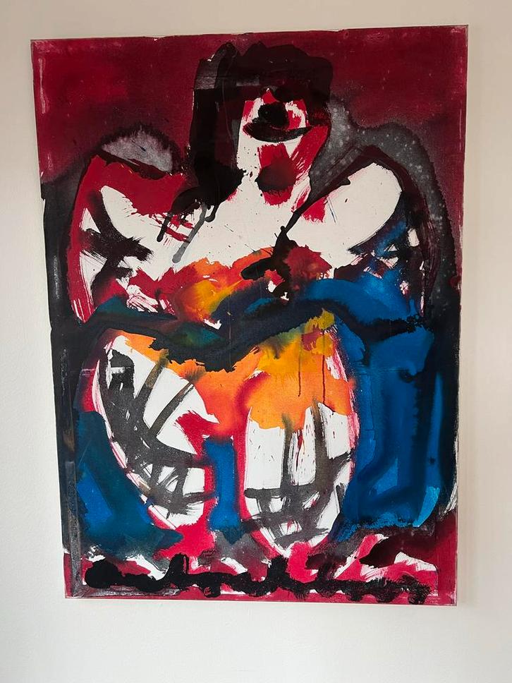 Heyboer - Can Can Danseres, Antiek en Kunst, Kunst | Schilderijen | Abstract, Ophalen of Verzenden