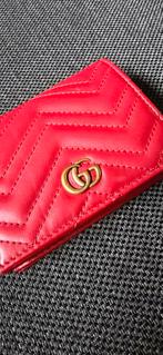 Gucci Marmont Portemonnee (Rood), Ophalen of Verzenden, Zo goed als nieuw, Rood, Leer