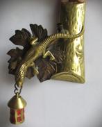Hagedis salamander met lantaarn~Koper~boomstronk, Antiek en Kunst, Ophalen of Verzenden, Koper