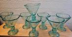 8 nieuwe azuurblauwe glazen ijscoupe's, Glas of Glazen, Nieuw, Ophalen of Verzenden, Glas